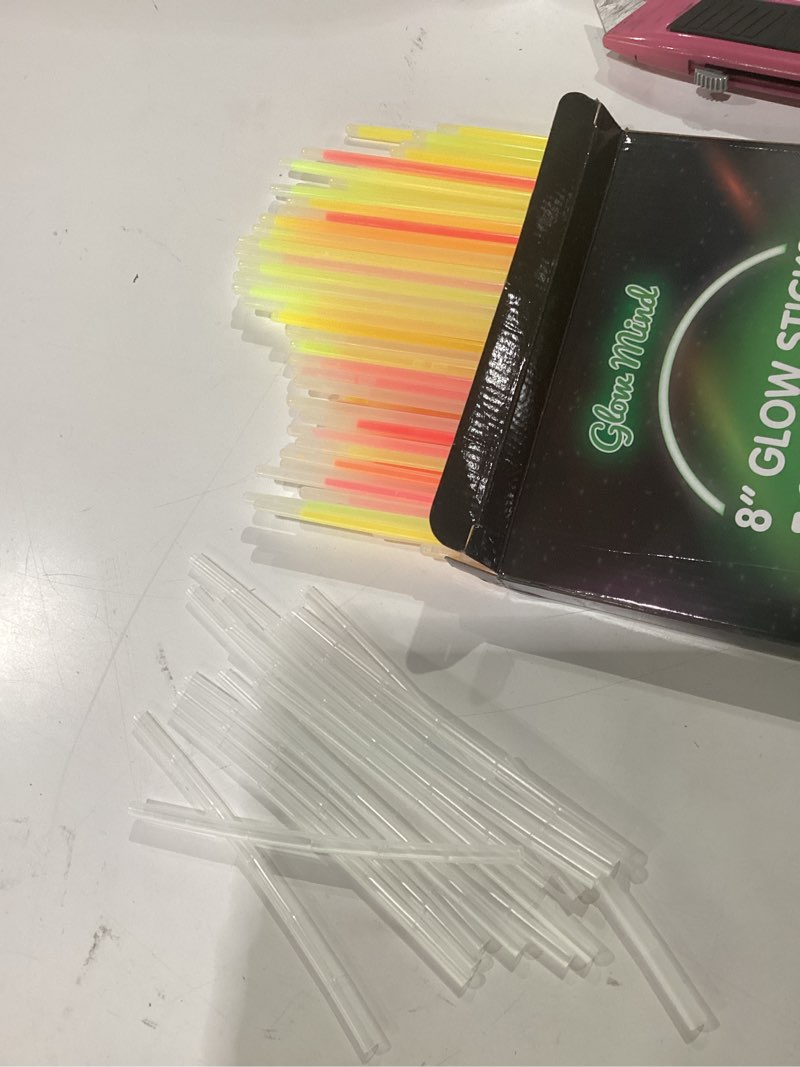 Condition photo showing New/Like New for 100 ultra bright glow sticks bulk party pack - halloween glow in the dark party supplies pack - 8" glowsticks party favors with bracelets and necklaces 100 pack 100 pack