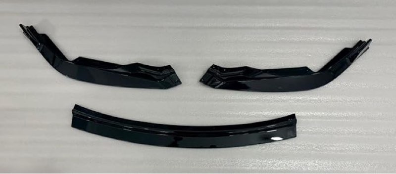 car front bumper spoiler lip compatible with hon-da city 2020+ 3pcs glossy black splitter stylish.