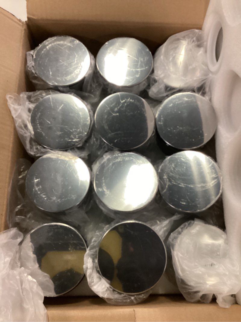 Condition photo showing Good Condition for Aroparc Bulk Candle Jars with Lids, 10oz Elegant Candle Container for Candle Making 12 Pack Empty Candle Holder with Metal Lids Tumbler Jar Candle Tins Candle Making Supplies (Stainless Steels)