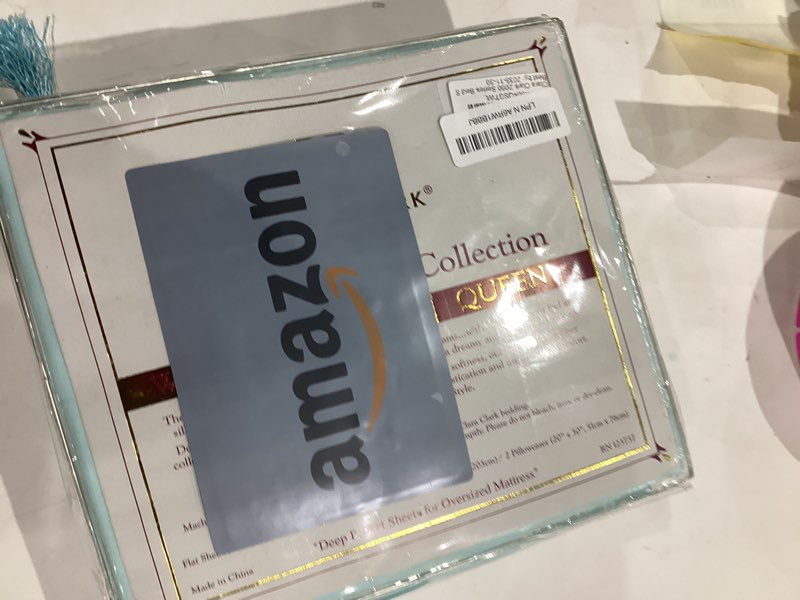 Condition photo showing New/Like New for Clara Clark 2000 Series Bed Sheet Sets - Stay fit on mattress with elastic straps at corners - Queen, Light Blue Aqua Queen Light Blue Aqua