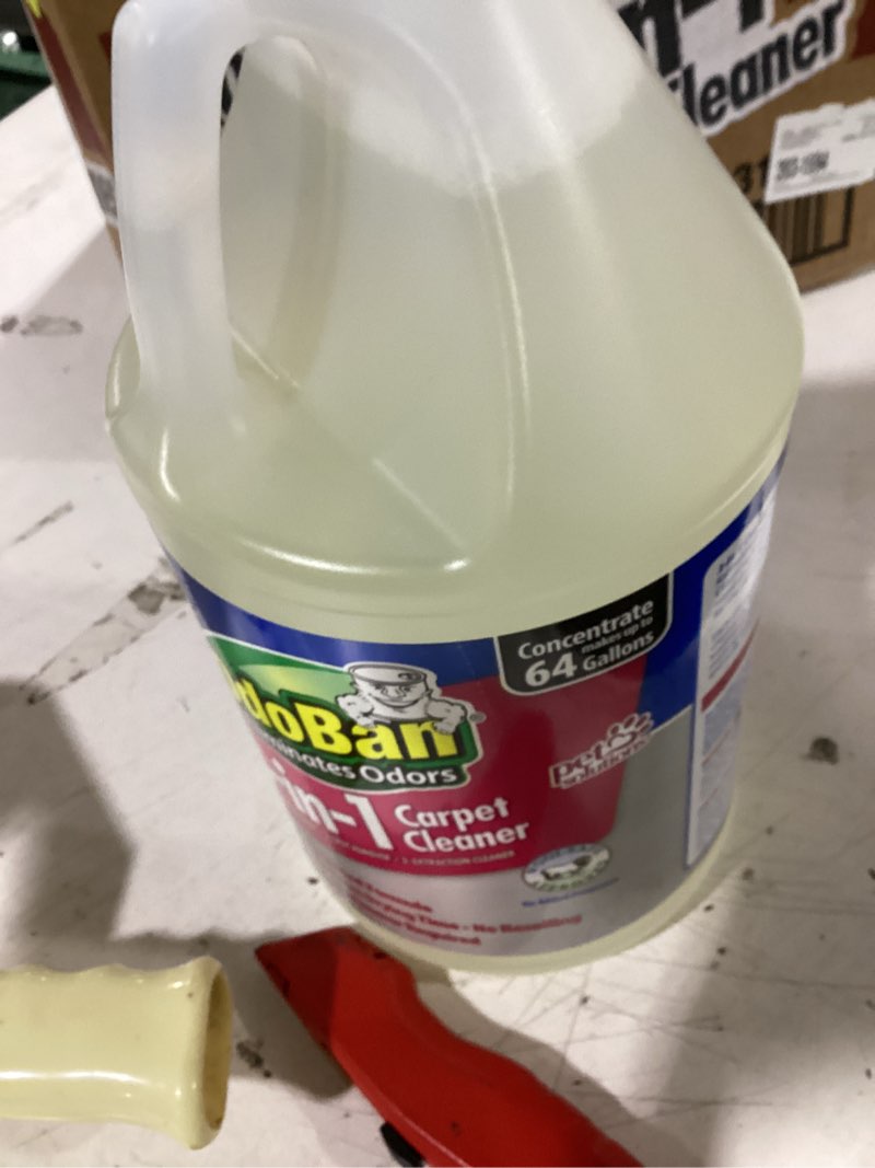 Condition photo showing As Is for odoban professional 3-in-1 carpet cleaner concentrate, made in the usa, 1 gallon
