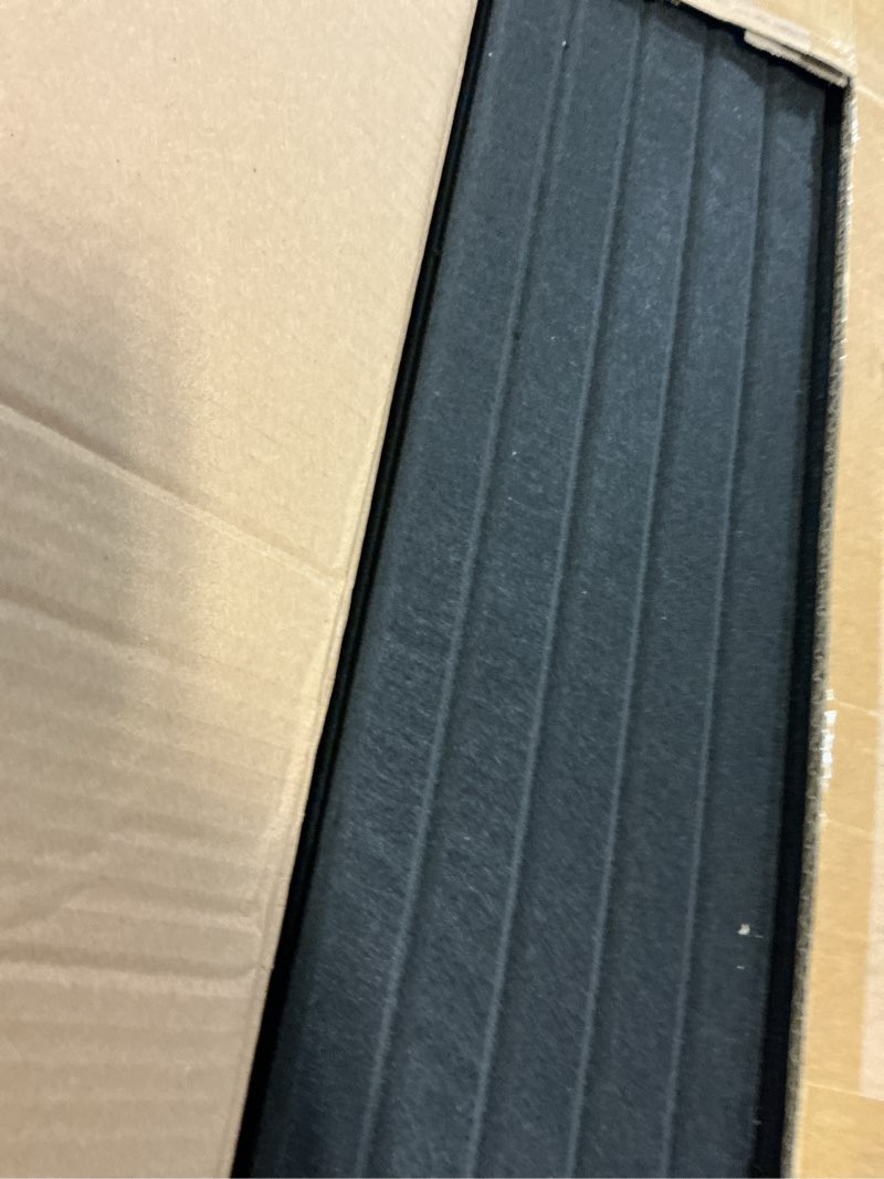 Condition photo showing Good Condition for 10 pack self-adhesive sound proof foam panels for walls – 48" x 12" xlarge acoustic panels, decorative sound absorbing wall panels for home, office, studio, easy peel and stick installation 48" x 12" x 0.4" black style 2