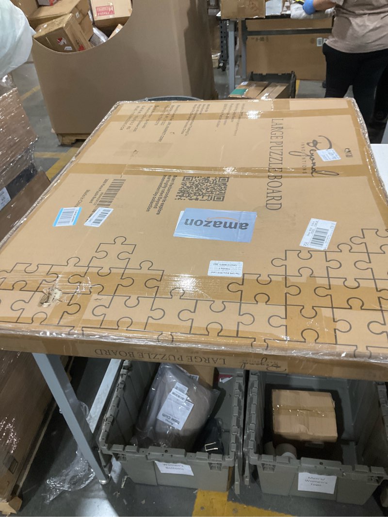Condition photo showing Good Condition for 1000 piece rotating puzzle board with drawers and cover - 4 drawers, wooden jigsaw puzzle table | 30” x 22”| jigsaw puzzle board - portable puzzle tables for adults and kids by beyond innoventions