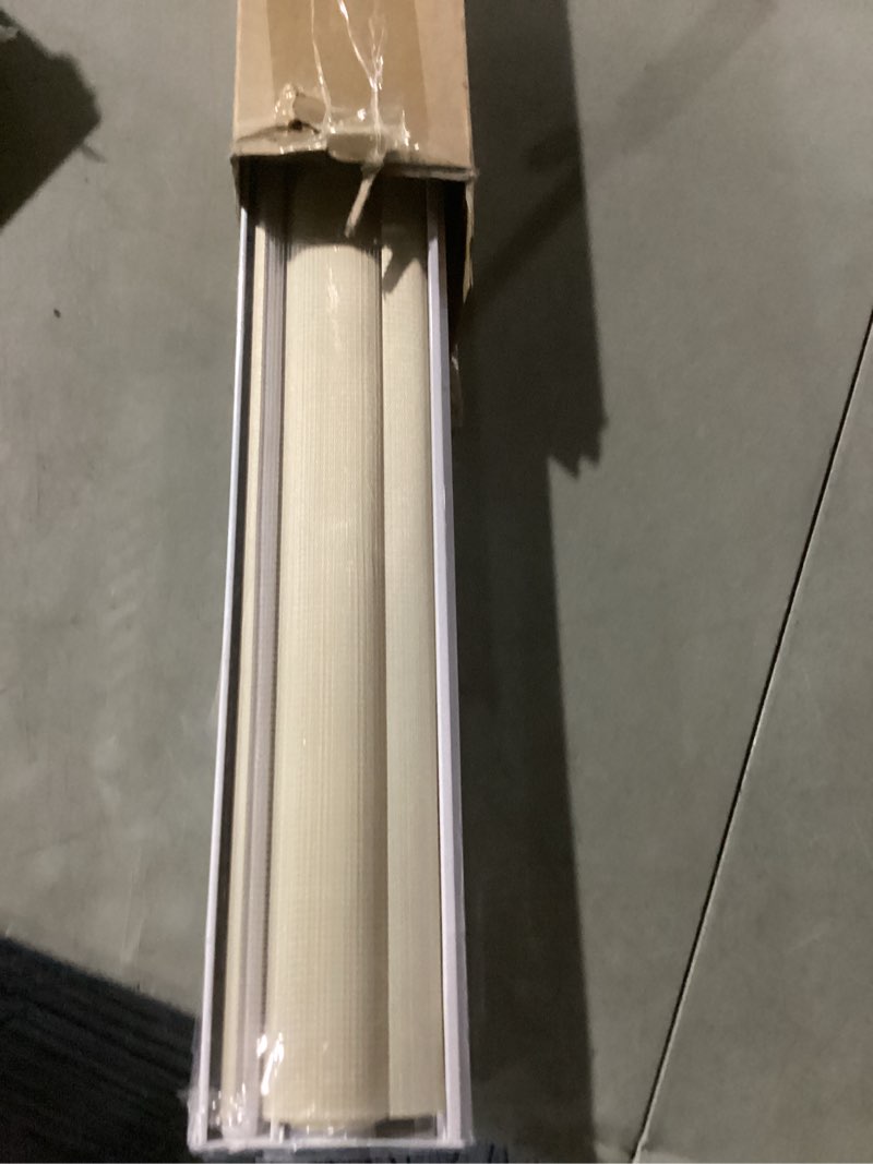 Condition photo showing As Is for cordless zebra blinds window blind zebra shade blinds for windows roller sheer shades privacy light filtering shades for home kitchen bathroom (width 37'' x height 72'' cream) 37"w x 72"h cordless cream