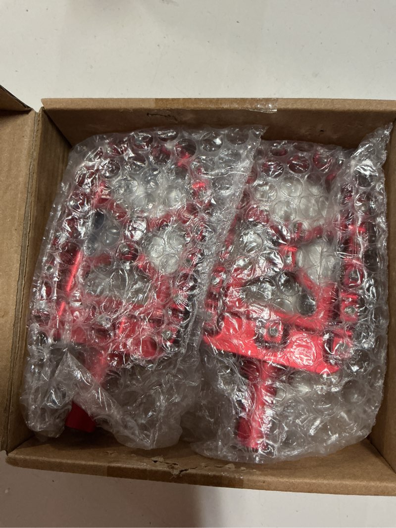 Condition photo showing New/Like New for starknightmt cnc wide fat footpegs 360° roating mx foot pegs chopper bobber style compatible with dyna fatboy sportster iron 883 (red)