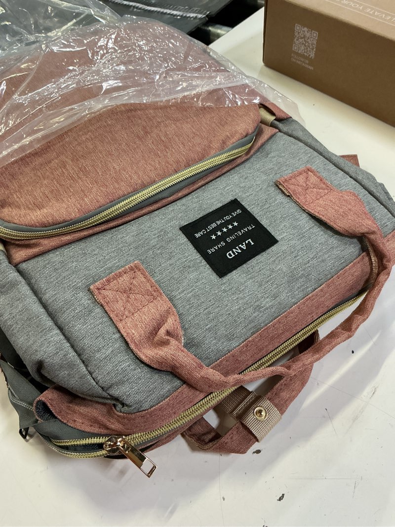 Condition photo showing Good Condition for diaper bag backpack with changing station: pink baby bags for girls boys mom with large capacity pañaleras para bebe niña baby girl newborn essentials must haves baby shower gifts baby registry