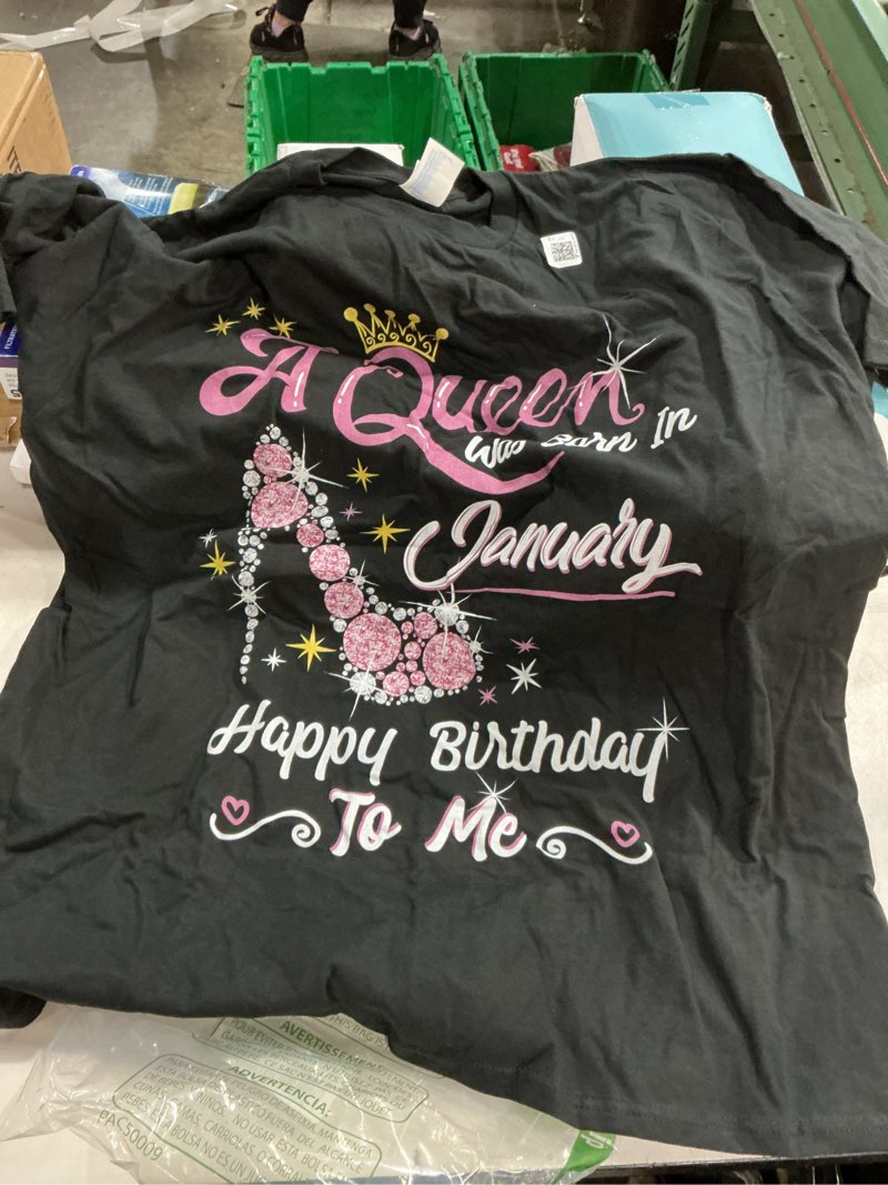 Condition photo showing New/Like New for A Queen Was Born in January Gifts January Birthday Girl T-Shirt ( color may vary as shown in photo)