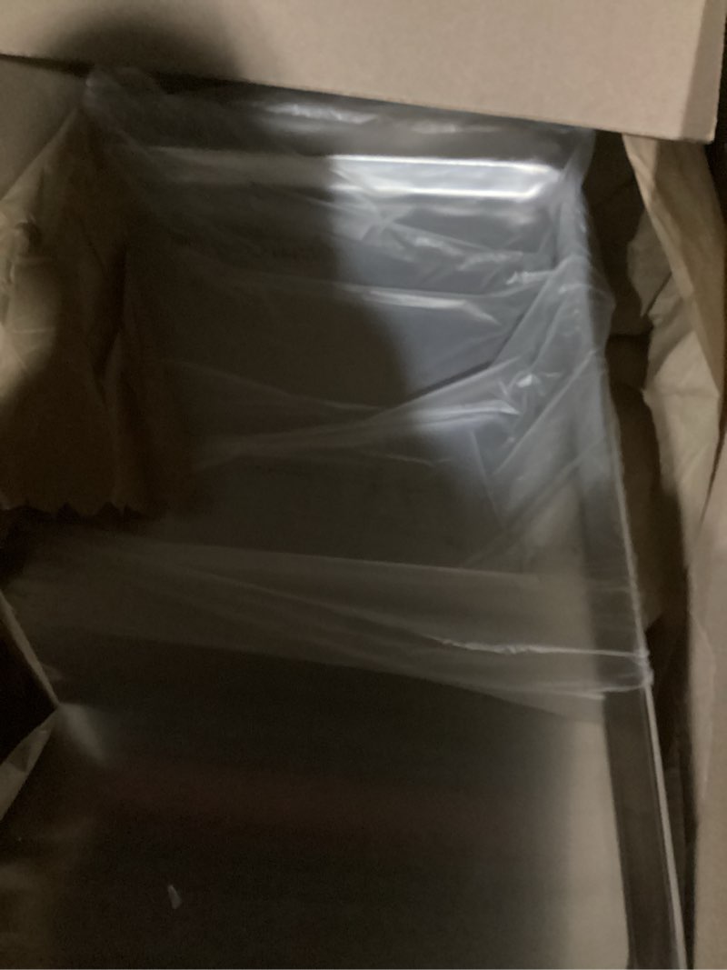 Condition photo showing Good Condition for Chef Approved 26" Wide Aluminum Sheet Pan | Full Size Heavy Weight Baking Bun for Restaurant | Closed Bead, 26"W x 18"D x 1.13"H, 16-Gauge (Commercial Oven Use Only, Does Not Fit Residential Oven)