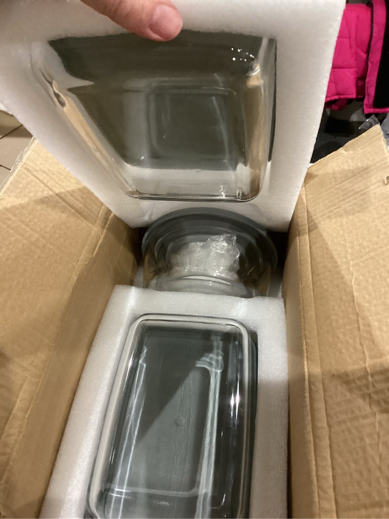 Condition photo showing Good Condition for 24pc Set Glass Food Storage Containers & Bowls with Airtight Lids - Leakproof BPA-Free Meal Prep Airtight Stackable Lunch Boxes, Kitchen Pantry & Storage Organizers - Microwave Freezer Dishwasher Safe