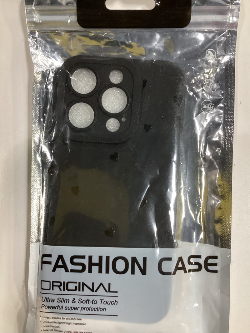 Condition photo showing New/Like New for for iPhone 15 Pro Case 6.1 Inch 2023, Aesthetic Love Hearts Print Phone Case for Women Girls Men, Slim Silicone Protective Phone Cover for iPhone 15 Pro, Black Love Hearts Hearts iPhone 15 Pro