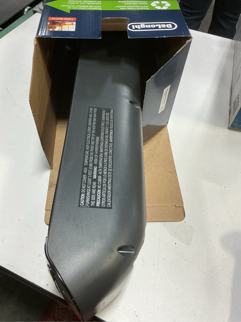 Condition photo showing As Is for DeLonghi 1500 -Watt Ceramic Tower Indoor Electric Space Heater with Thermostat with