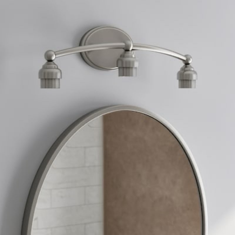 style selections mix and match 20-in 3 light brushed nickel transitional bathroom vanity