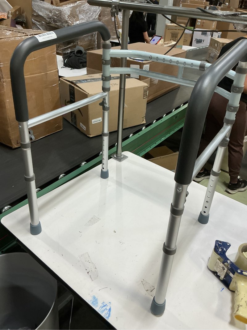 Condition photo showing Good Condition for Toilet Safety Rails, Adjustable Toilet Frame for Elderly, Seniors, Handicap & Disabled, Foldable Handicap Toilet Handles Fit Any Toilets (300 LB) Gray