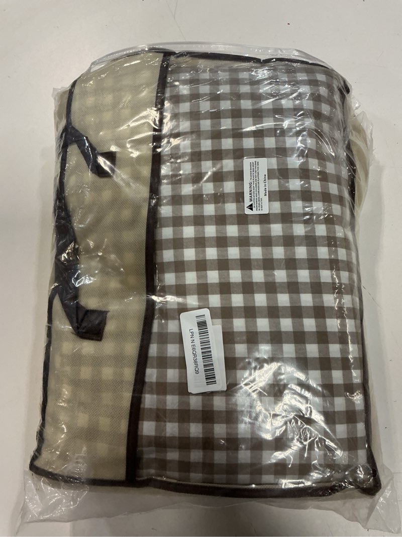 Condition photo showing Good Condition for silnuo taupe/white plaid ruffle duvet cover king size,100% washed cotton 3 pcs vintage checkered chic gingham bedding set comforter cover set king taupe/white plaid