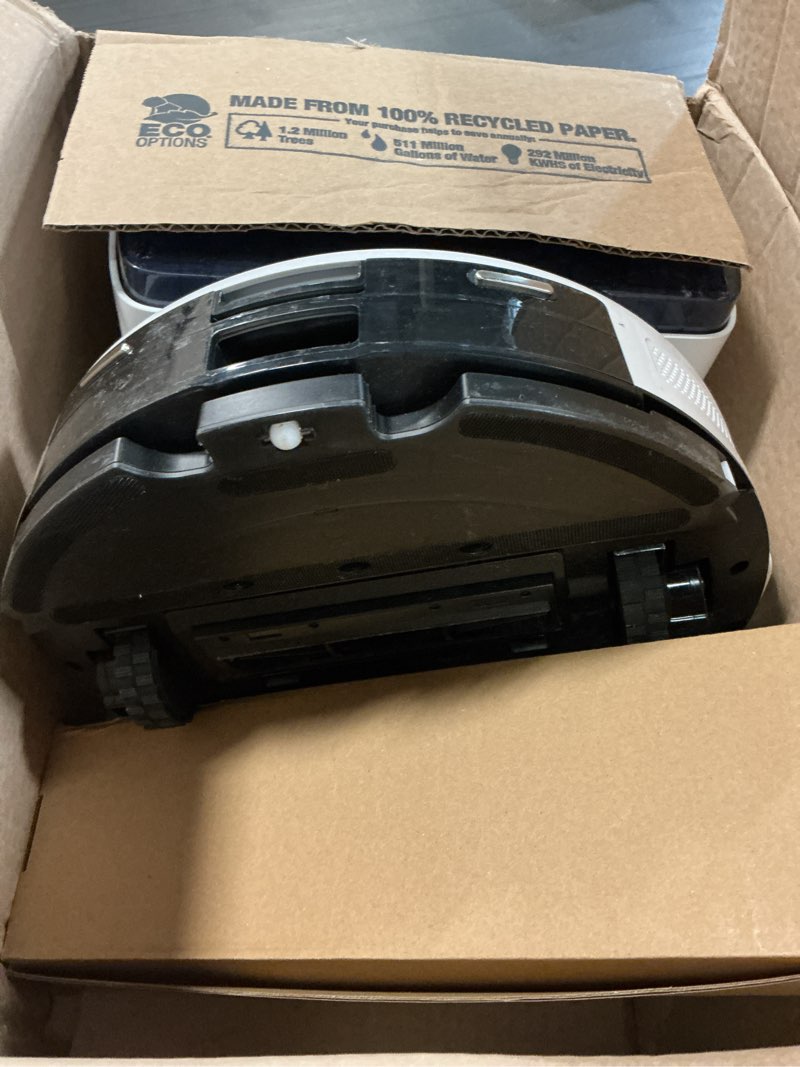 Condition photo showing As Is for lefant lidar robot vacuum and mop, 75-day self-emptying, 6000pa strong suction, customized cleaning, multi-floor mapping, 130 min runtime, 2.4g/5g wifi/alexa/app/iwatch, m2l plus