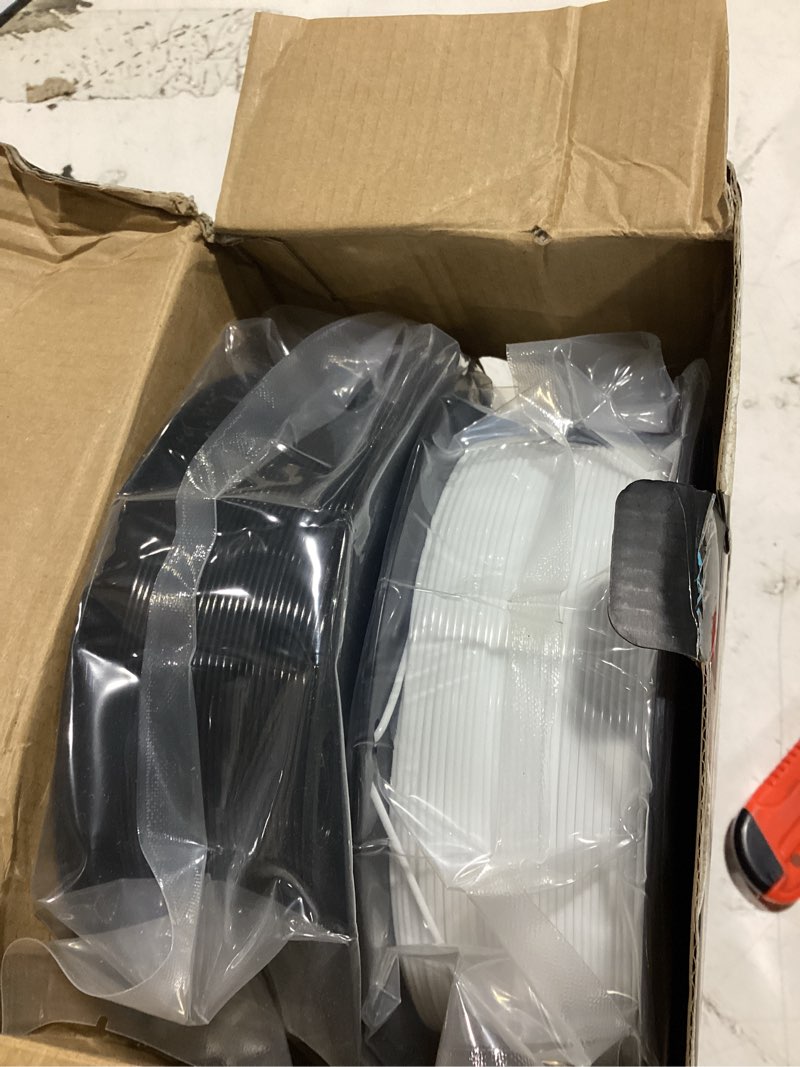 Condition photo showing As Is for creality 2 kg black & white petg 1.75mm filament, 3d printer filament bundle, excellent toughness high precision, odorless non-toxic moistureproof, glossy, accuracy +/- 0.02mm petg - 2*1kg black & white petg