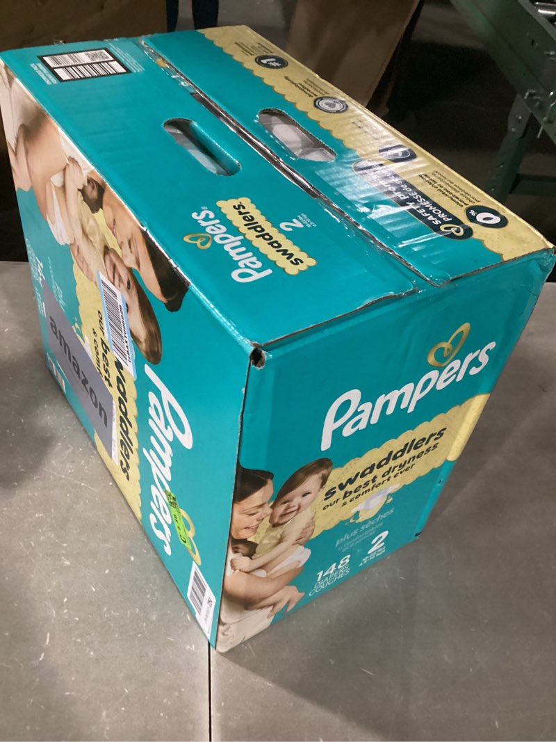 Condition photo showing Good Condition for Pampers Swaddlers Diapers, Size 2 (10-22 lbs), 148 Count, Absorbent, Keeps Baby Dry and Comfortable, Skin Safe Disposable Baby Diaper Size 2 148