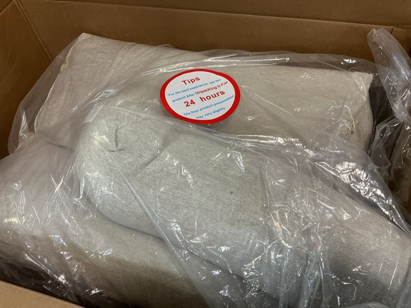 Condition photo showing Good Condition for bed wedge reading pillow, adjustable reading throw cushion triangular pillow wedge couch pillow for lumbar neck back support pillow with removable linen cover white-with neck pillow 60cm