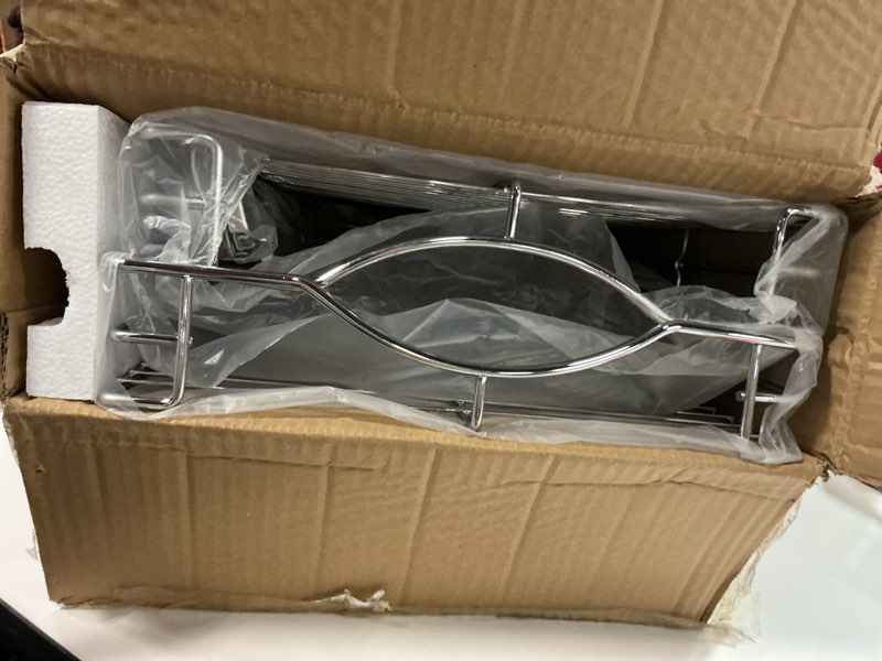 Condition photo showing Good Condition for DINDON Pull Out Cabinet Organizer (14" W X 21" D), Cabinet Pull Out Shelves, 2 Tier Pull Out Drawers for Kitchen Cabinets, Wire Basket Slide Out Shelf for Cabinet Organization ?in Kitchen, Pantry Chrome 14'' W X 21'' D