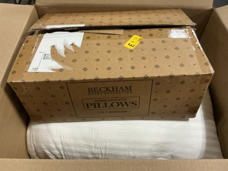 Condition photo showing As Is for beckham hotel collection bed pillows standard/queen size set of 2 - original soft down alternative pillow for sleeping - soft support for back, stomach or side sleepers queen / standard white