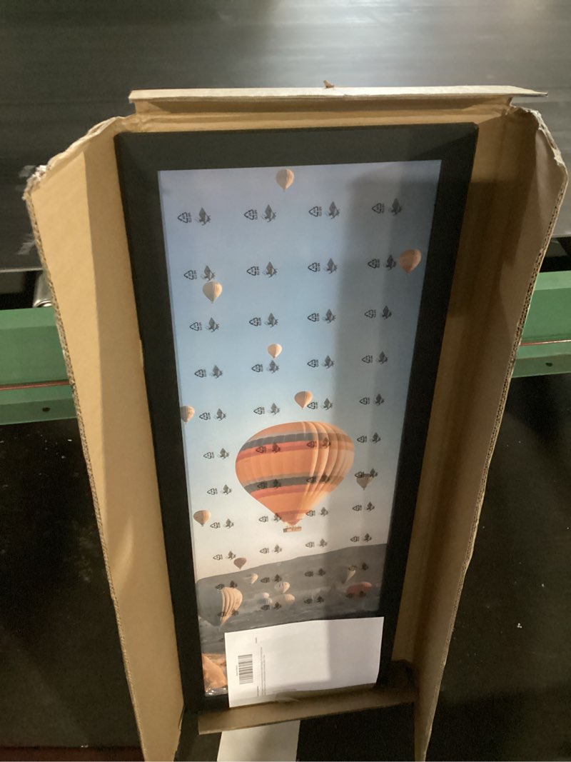 Condition photo showing New/Like New for 8x12 picture frame black for wall mounting or tabletop, wood 8 x 12 frame photo frame for wall hanging horizontally or vertically, black, 1 pack 1 8x12
