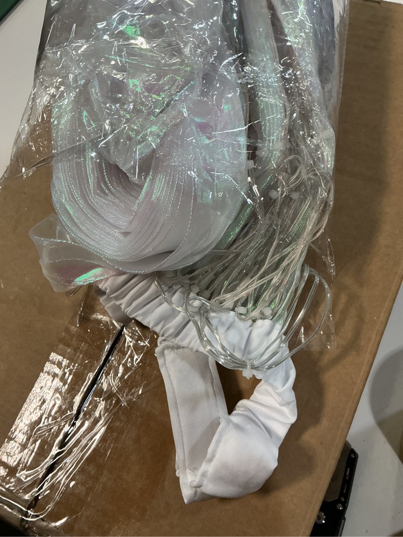 Condition photo showing Good Condition for imucci led wings halloween costume for women angel wings light up fairy wings with telescopic sticks for adults transparent wings colorful lights 57inch for adult