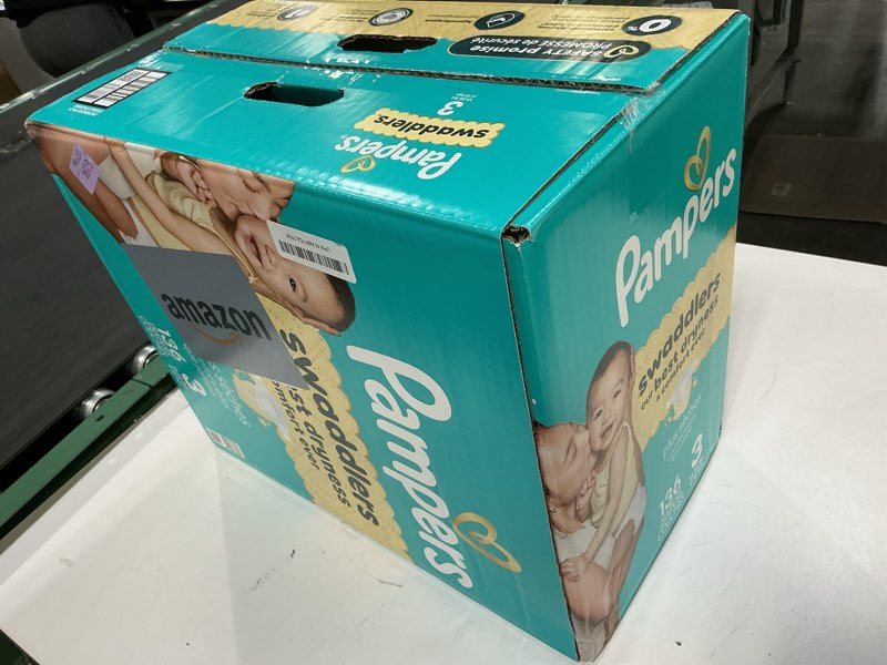 Condition photo showing New/Like New for Pampers Swaddlers Diapers, Size 3 (13-26 lbs), 136 Count, Absorbent, Keeps Baby Dry and Comfortable, Skin Safe Disposable Baby Diaper (Packaging May Vary) Size 3 136