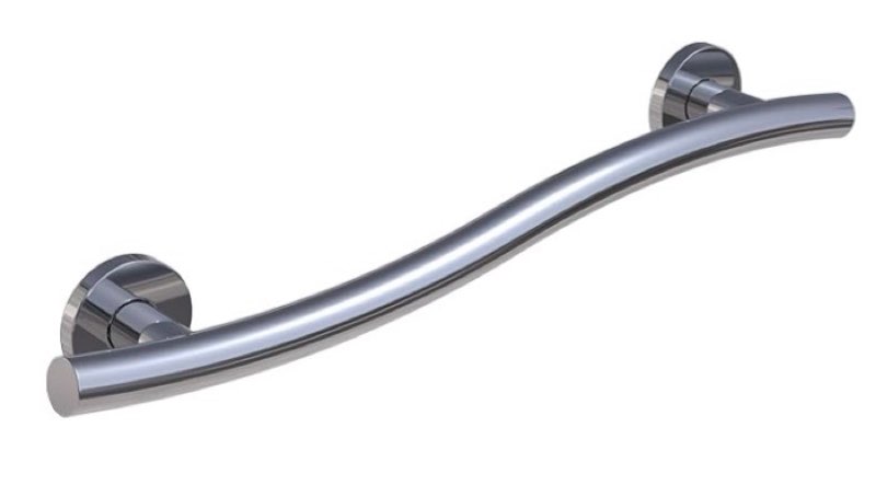 Keeney GB2022-36PC Wave Grab Bar 1.25 Dia x 36 In., Polished Chrome