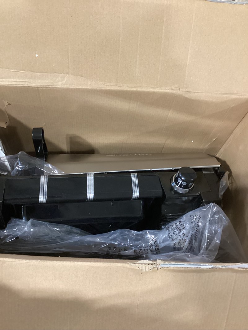 Condition photo showing As Is for Hamilton Beach Electric Indoor Searing Grill with Viewing Window & Adjustable Temperature Control to 450F, 118 sq. in. Surface Serves 6, PFAS-Free Removable Nonstick Grate, Stainless Steel Stainless Steel Viewing Window