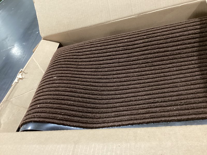 Condition photo showing Good Condition for OLANLY Front Door Mat Indoor Outdoor Entrance, Waterproof Heavy Duty Doormat, Fade Resistant, Low Profile, Easy Clean Patio Porch Welcome Floor Mats for Entry, 47x32, Brown 47" x 32" Brown