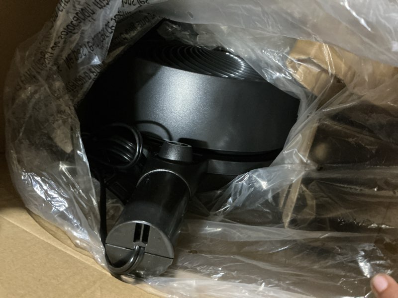 Condition photo showing As Is for vornado 683 pedestal 37.75 in. h x 8.98 in. d 3 speed pedestal fan