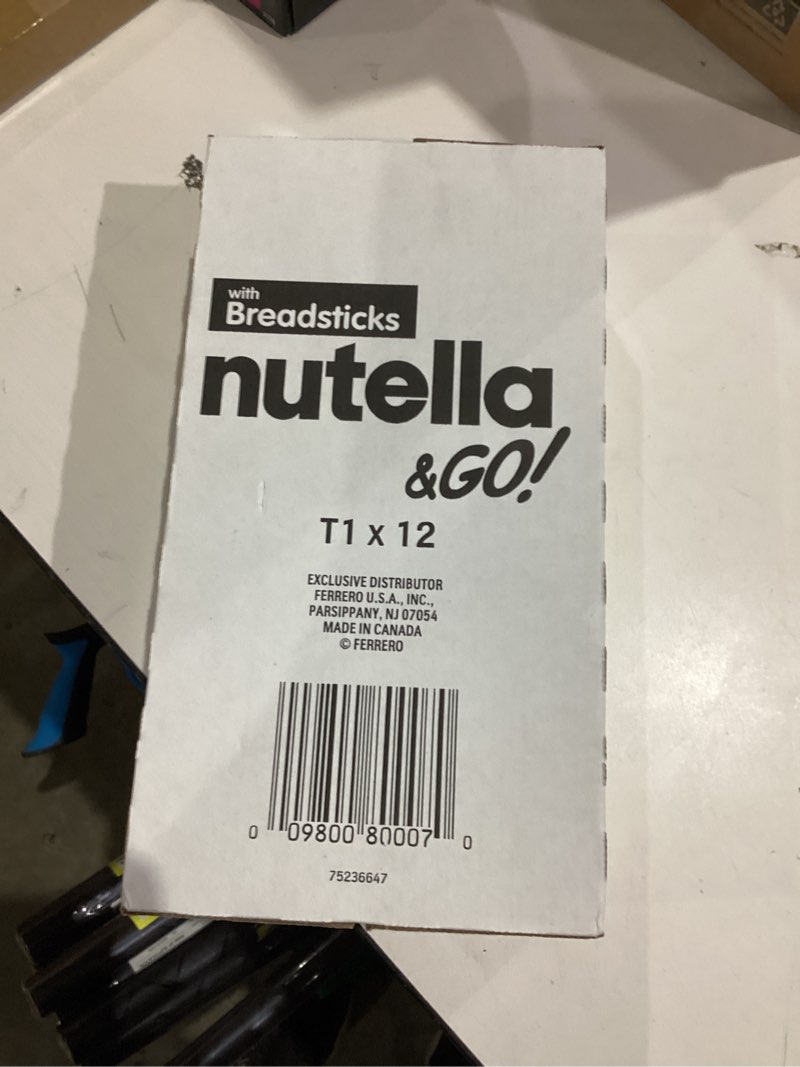Condition photo showing New/Like New for Nutella & GO! Chocolate Hazelnut Spread with Cocoa + Breadsticks, 12 Snack Packs, 1.8 oz Each Other 1.8 Ounce (Pack of 12)