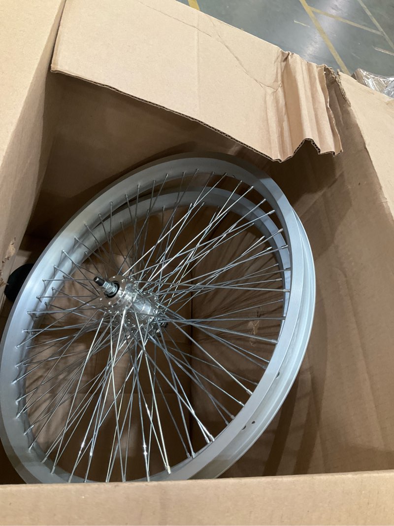 Condition photo showing Good Condition for 20"/26" x 1.85" heavy duty bike rim wheel set, 12 gauge 48 spokes wheelset, double wall aluminum alloy bicycle wheels rims (front & rear) disc brake silver 26 inch