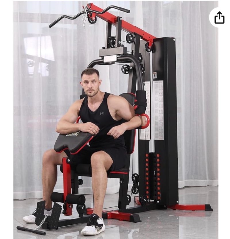 (incomplete , box 1 ) fitvids multifunctional home gym system workout station with leg extension and preacher curl, 122.5lb weight stack, m750, multiple pacakges