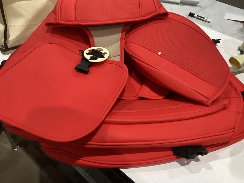 Condition photo showing Good Condition for coverado car seat covers full set, 5 seat universal seat cover for cars, luxury faux leather waterproof seat cover, front and back car seat protector, auto seat covers fit for most vehicles, red