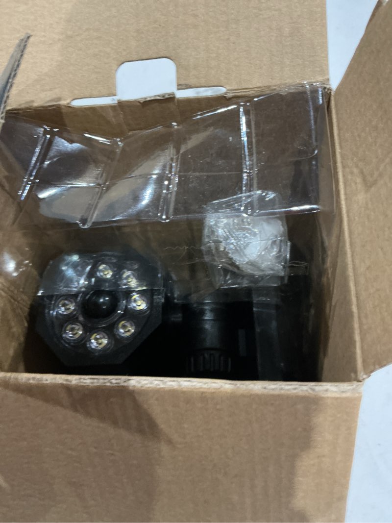 Condition photo showing As Is for bell & howell bionic motion-sensing solar powered led black spotlight