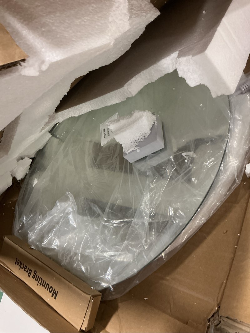 Condition photo showing Good Condition for 32 Inch LED Bathroom Mirror: Round Vanity Mirror with Lights, Dimmable & 3 Color Change, Backlit&Front Lit,4MM Tempered Glass, Shatterproof, Anti-Fog Bathroom Shower Mirror, espejos para baños con luz