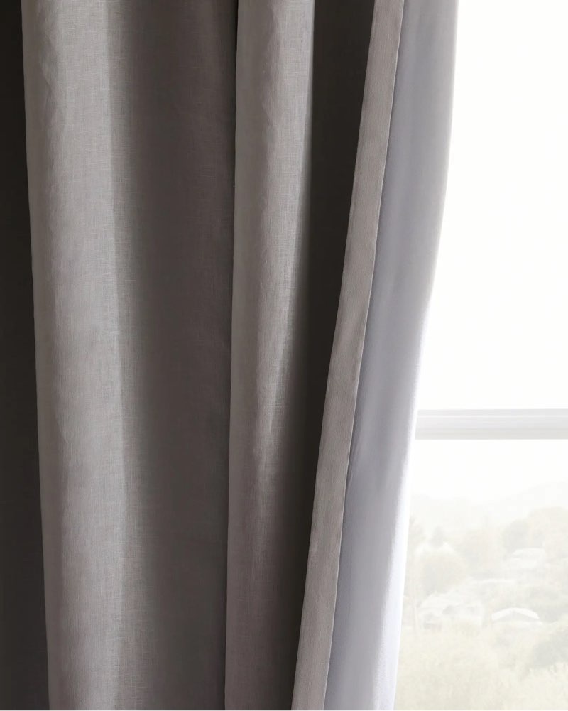 Quince European Linen True Blackout Curtain 48 in x 96 in color white
