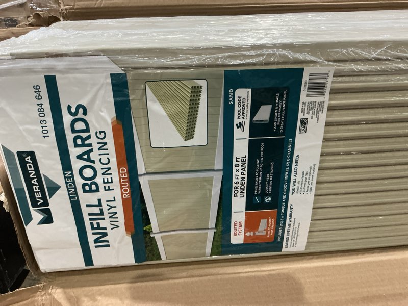 Condition photo showing Good Condition for linden 6 ft x 8 ft privacy framed flat fence panel sand fast pack infills (15-piece)