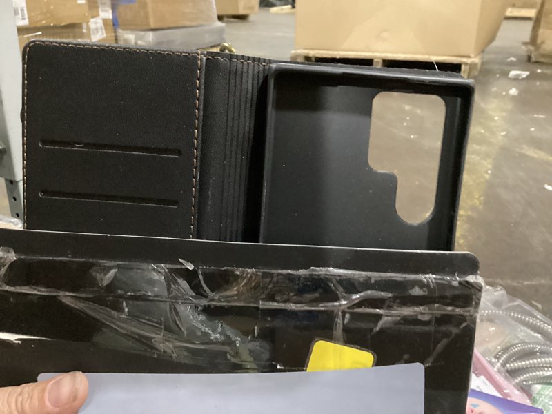 Condition photo showing New/Like New for defencase compatible with samsung galaxy s24 ultra case wallet with rfid blocking card holder for women men, pu leather magnetic snap flip zipper strap phone case fit for galaxy s24 ultra 5g, black galaxy s24 ultra - 6.8" black