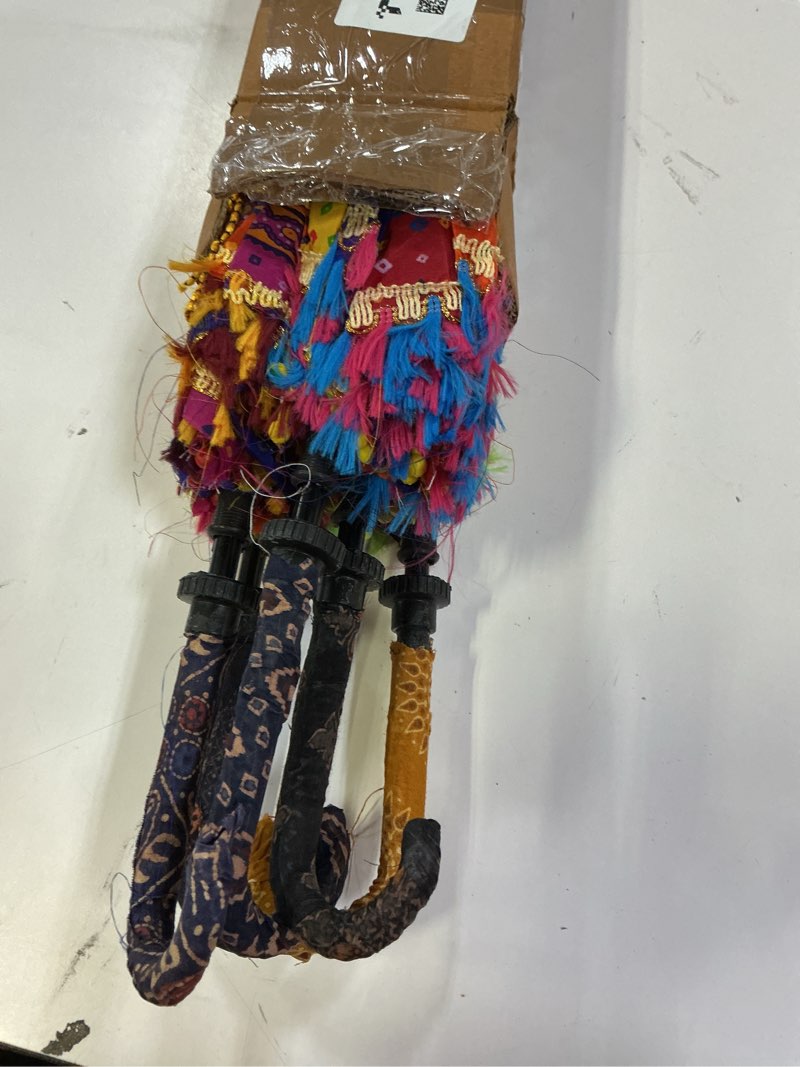Condition photo showing Good Condition for Bohemian Handmade Design Cotton Multi Color Cotton Fashion Multi Colored Umbrella Embroidery Boho Umbrellas Parasol 5 Pcs Lot