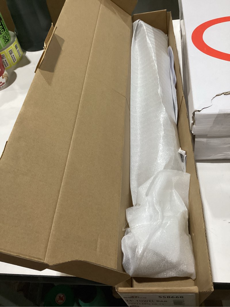 Condition photo showing New/Like New for Design House 558668 Ames Transitional Bathroom Bedroom Closet or Kitchen, Towel Bars 24", Polished Chrome