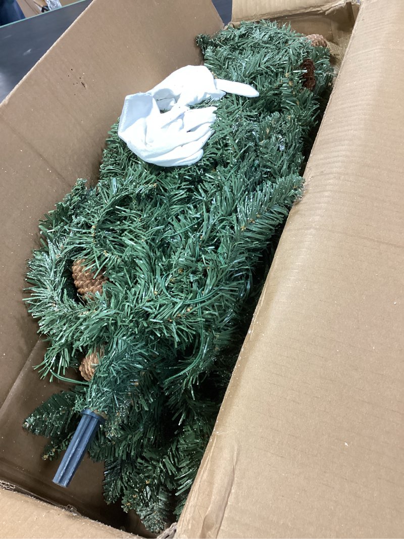 Condition photo showing As Is for OasisCraft 4FT Mini Christmas Tree,Tabletop Christmas Tree with Cloth Bag Base and Colorful LED Light