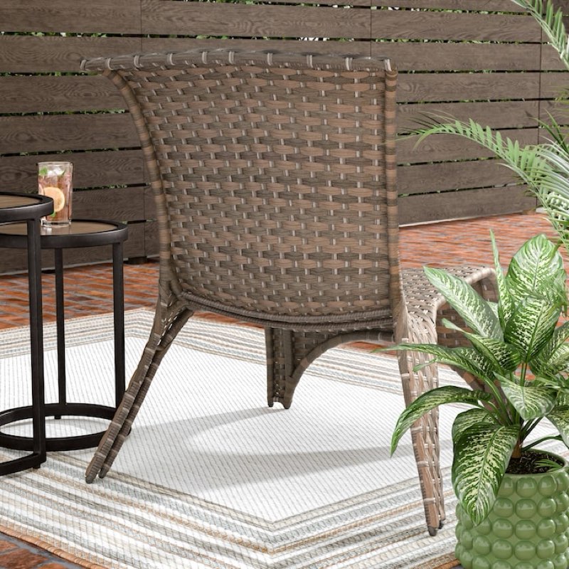 style selections lola wicker stackable frame stationary conversation chair(s) with woven seat