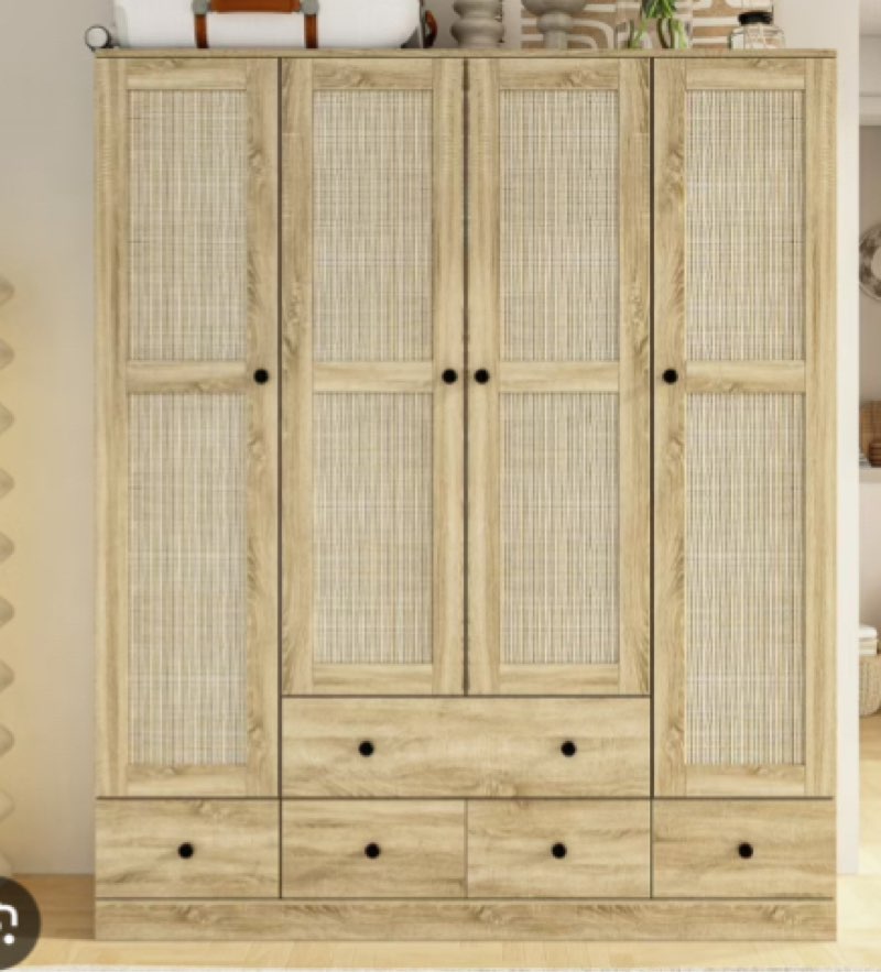 (similar to stock photo. all white)large wardrobe with top cabinet and elegent style-1