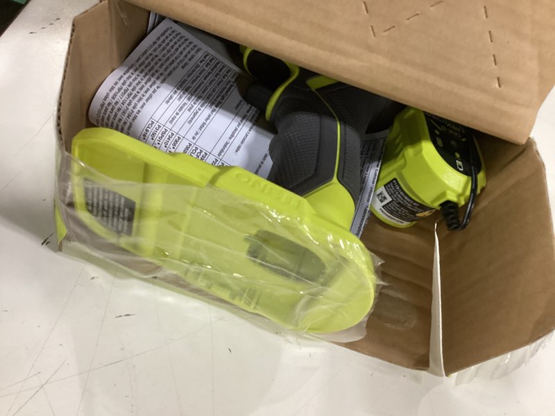 Condition photo showing As Is for ryobi one+ 18v cordless 3/8 in. drill/driver kit with 1.5 ah battery and charger