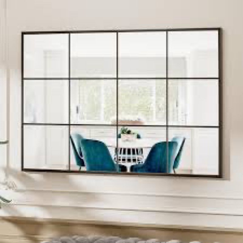 Suidia Wall Mirror, 36" x 55" Window Decorative Mirrors, Metal Framed Wall Decor Wall-Mounted Mirror