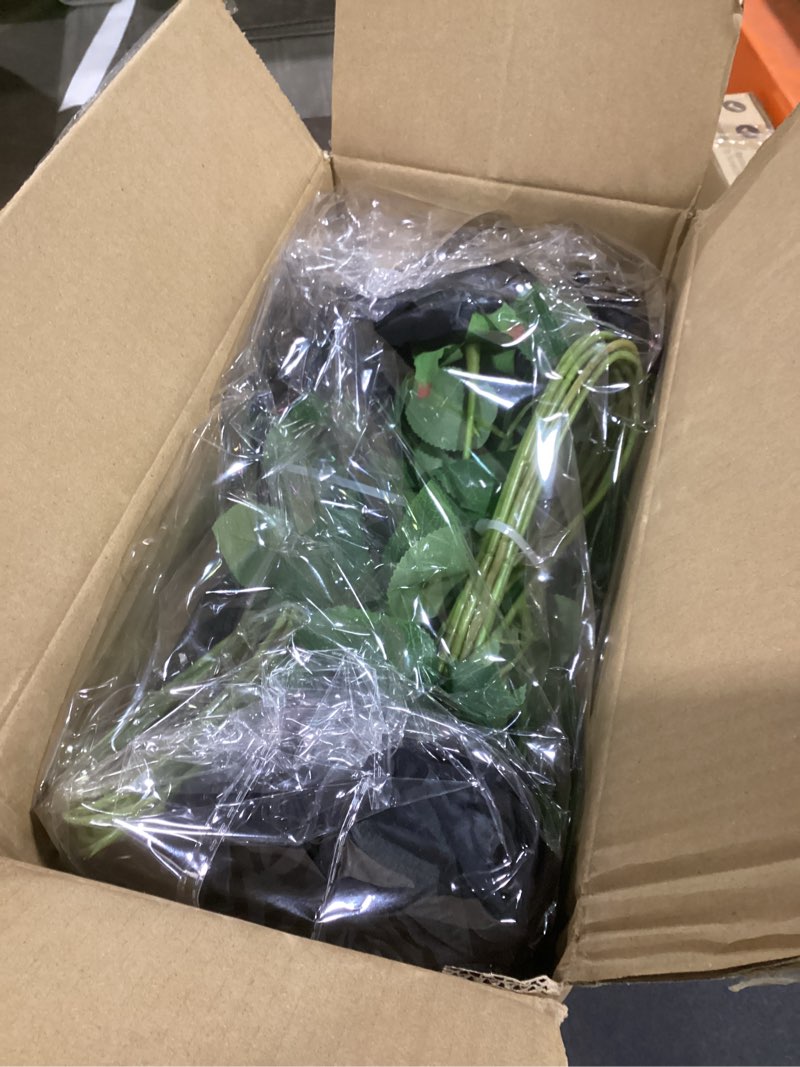 Condition photo showing New/Like New for 50 Pcs Black Roses Artificial Flowers, Real Touch Velvet Roses Bouquet Fake Flowers Bulk, Artificial Roses with Long Stems for Birthday Gift Women Mom DIY Bridal Wedding Centerpiece Decorations Black 50pcs