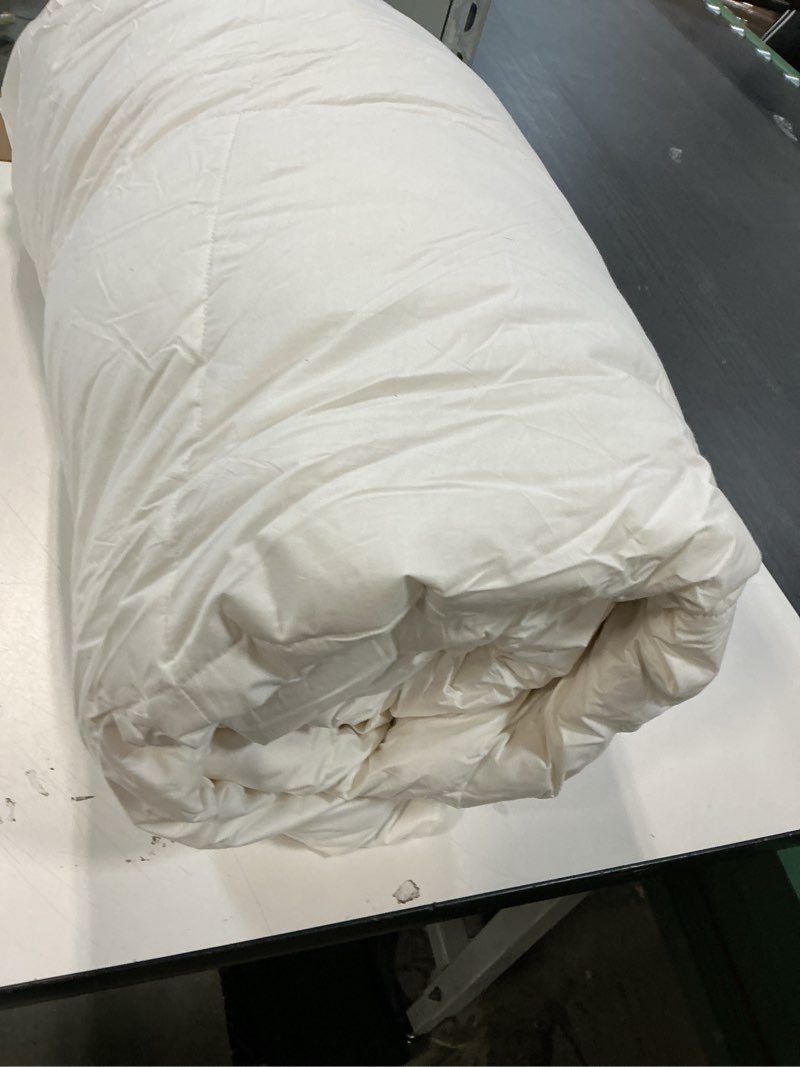 Condition photo showing Good Condition for 100% Organic Cotton Feather & Down Fibers Comforter Full Size, All-Season Hotel-Style Hypoallergenic Duvet Insert, Ivory White 82x86 Inch White Full