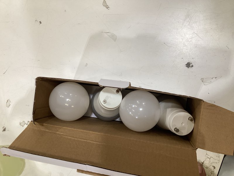 Condition photo showing As Is for smart led light bulb gu24, a19 gu24 2 prong bluetooth led light bulb 12w 1200lm, 2700k-6500k,dimmable,music sync rgbcw color changing led lightbulbs, app control(not support alexa), 4pack multi-colored 4 count (pack of 1)